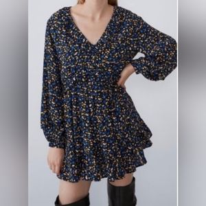Zara size XS NWT boho style floral print dress